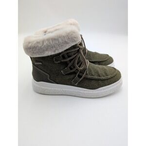 Romika Snow Boots Womens Size 6.5 Green Faux Fur Ankle Lace Up Comfort New Shoes